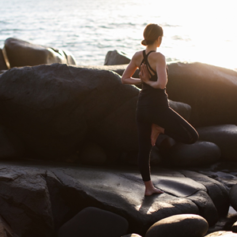 yoga on the rocks